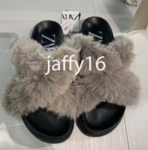 fur platform sandals