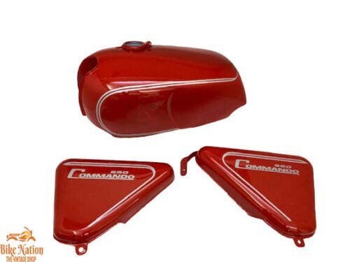 Fit For Norton Commando Roadster Red Painted Petrol Tank + 850 Side Panel - Picture 1 of 6