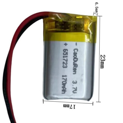 100Pcs 3.7V 170Mah 651723 Li-Polymer Li Battery Jst-Ph 2Pin 2.0 For MP3 TABLET