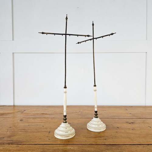 Pair of Antique Victorian Brass & Porcelain Church Banner Stands, 1870 - Picture 3 of 12