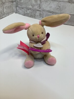 Doudou Plush Bunny Rabbit joli teether Et Compagnie Paris Baby Toy Rattle Rare