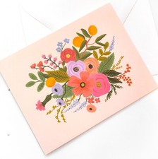 RIFLE PAPER CO. Greeting Card  Envelope - "GARDEN PARTY BLUSH" Floral Blank A2