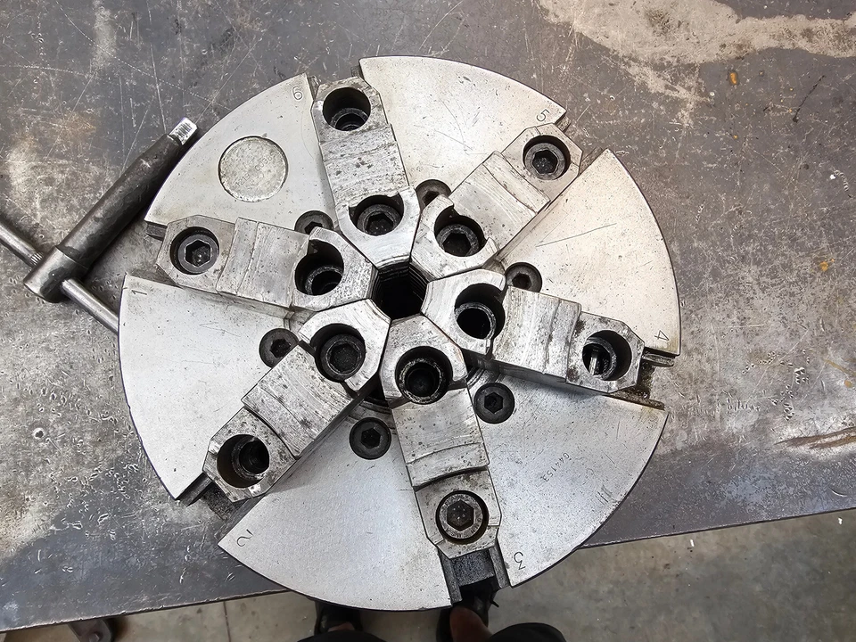 Juego de mandriles de torno Pratt Burnerd 10" 6 mordazas-montaje Tru L1 1219-00385 mandíbula faltante Foto 2 de 4