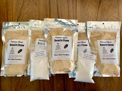 5 lb. Roach/Cricket Chow and 4 oz. Water Crystals Combo Fast Shipping!!