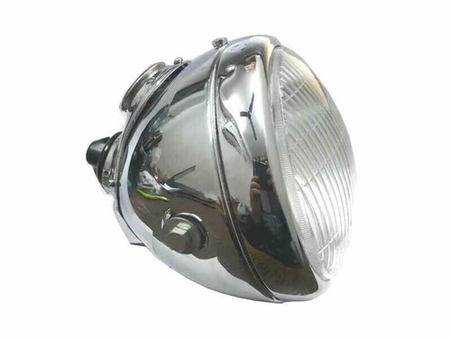 Phare Avant Lucas Noir 7" Type SSU700 Pour Norton, BSA, Triumph - Neuf - Pièce Vintage