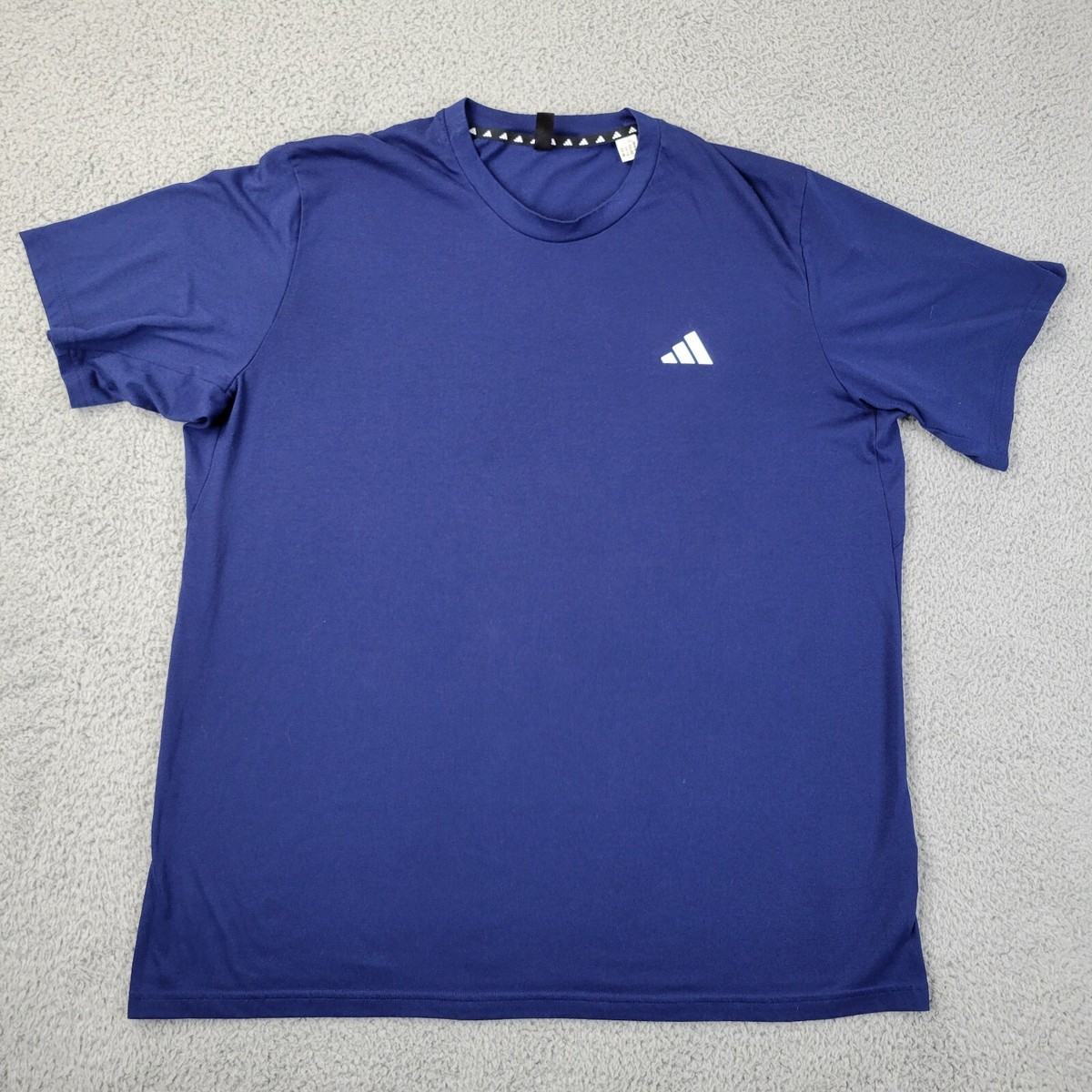 Adidas Aeroready Shirt Mens 2XL XXL Blue Polyester Blend Logo Short Sleeve
