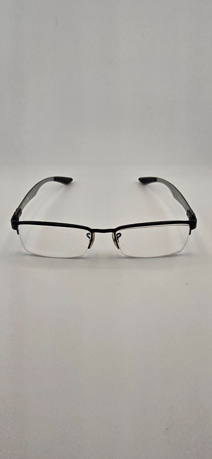 Ray-Ban RB8412 2503 Matte Black Rectangular Half Rim Eyeglasses FRAMES ONLY