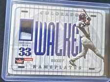 2001 Fleer Platinum Nameplate 3-CLR Patch Card Larry Walker No 12/79
