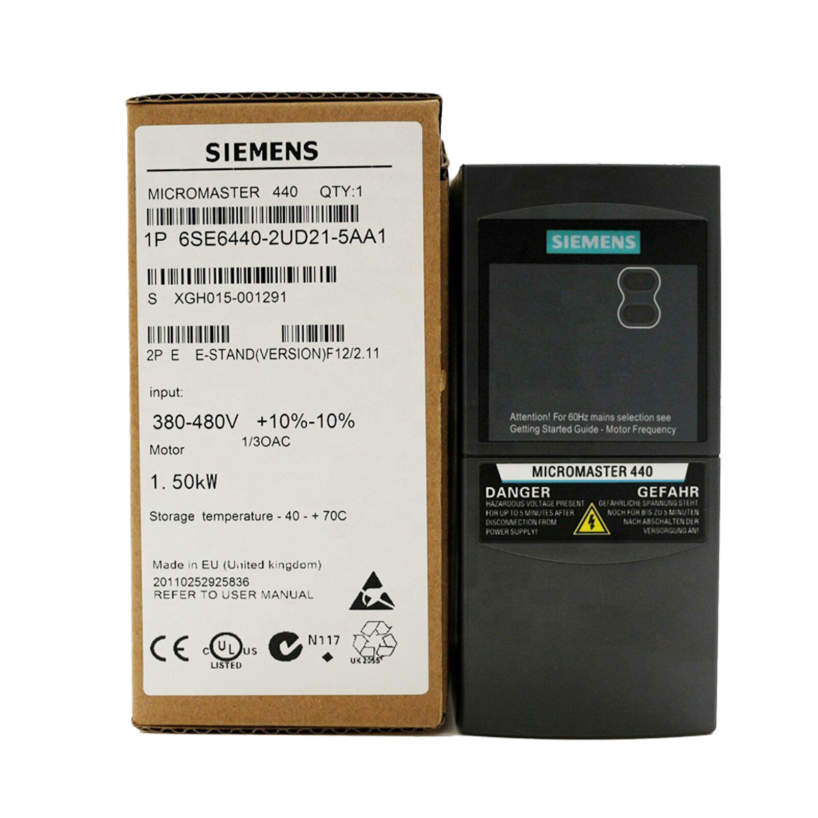 New in Box Siemens 6SE6440-2UD21-5AA1 380V 1.5 KW Inverter Drive
