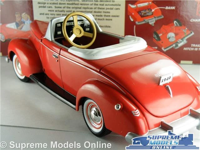 FORD DELUXE COUPE 1940 CAR MODEL 1:24 SIZE GEARBOX 69501 PEDAL CAR RED USA K8 - Image 3 of 4