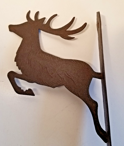 DEER JUMPING FROM WALL HANGING RUSTIC METAL DECOR - Picture 5 of 8