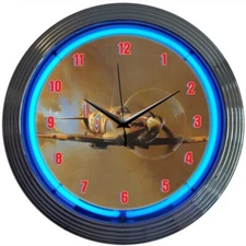 Supermarine SpitFire LED 15" Wall Décor Neon Clock 8SPITF