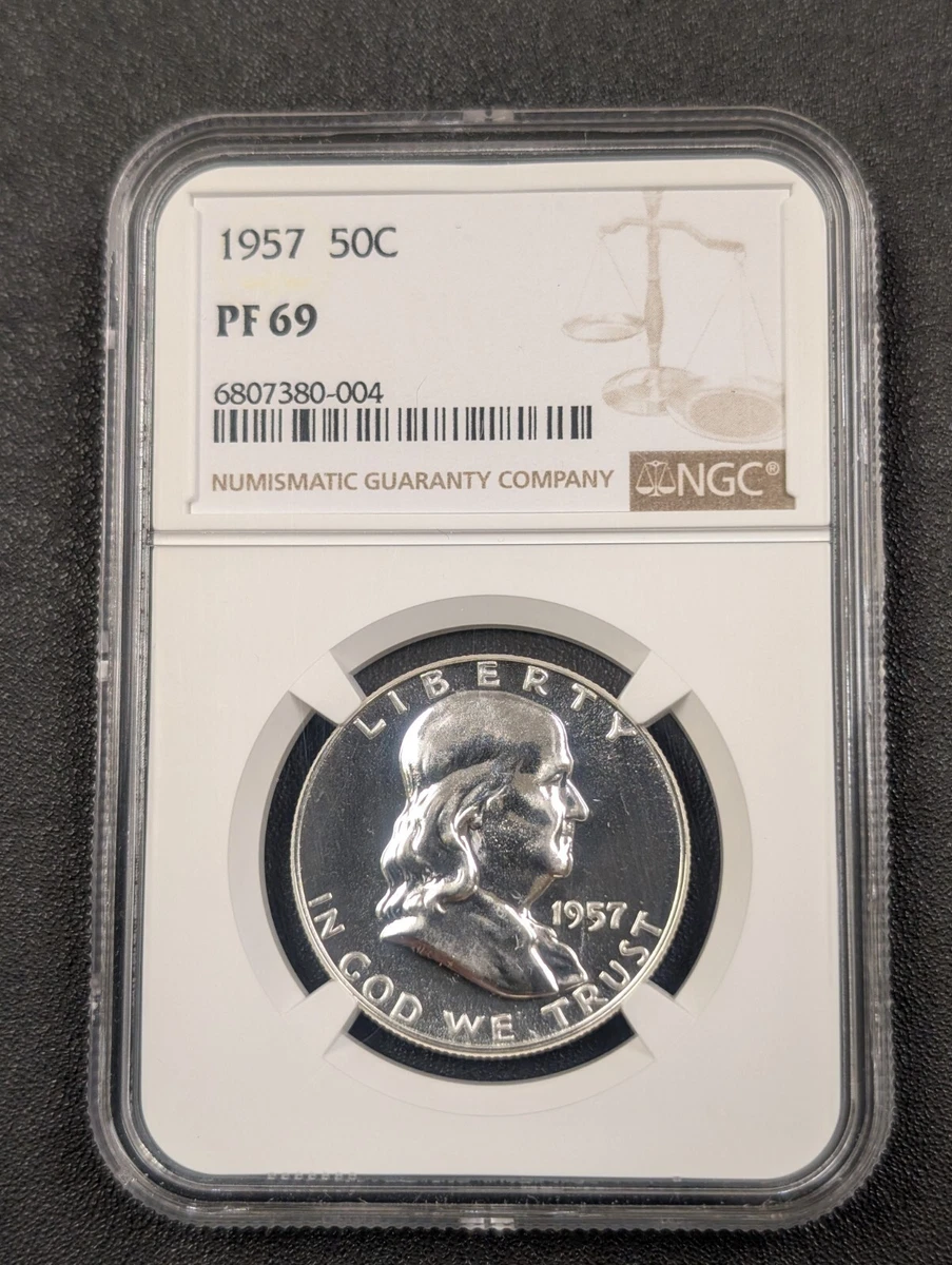 1957 PF 69 PROOF Franklin Half Dollar - NGC valued at $600