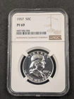 1957 PF 69 PROOF Franklin Half Dollar - NGC valued at $600 Exceptional Coin