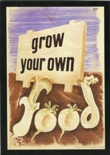 Hans Schleger 'ZERO' artwork on modern postcard - Grow your own c1942 WWII