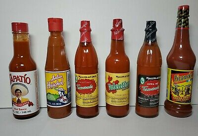 Mexicano Hot Sauce 6 Pk Tapatio Huichol Tamazula Hot Xhot Valentina Picamas Ebay