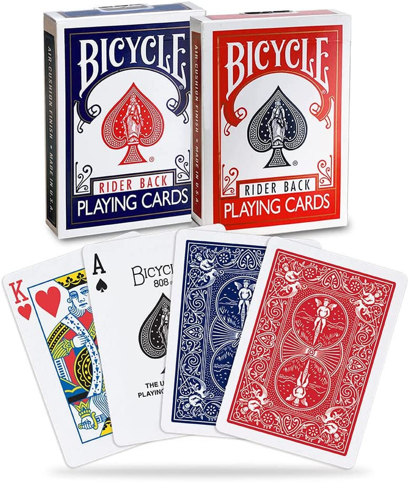 Rider Back Poker Playing Cards – Standard Index, Red & Blue, 2 Deck Pack Premium