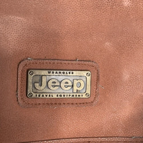 VTG JEEP Wrangler Canvas Travel Equipment Garment Bag Men Size L Army Green/Tan - Image 2 of 4