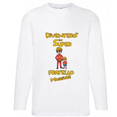 Baby T-Shirt Baumwolle personalisiert Ich werde ein Super älterer Bruder