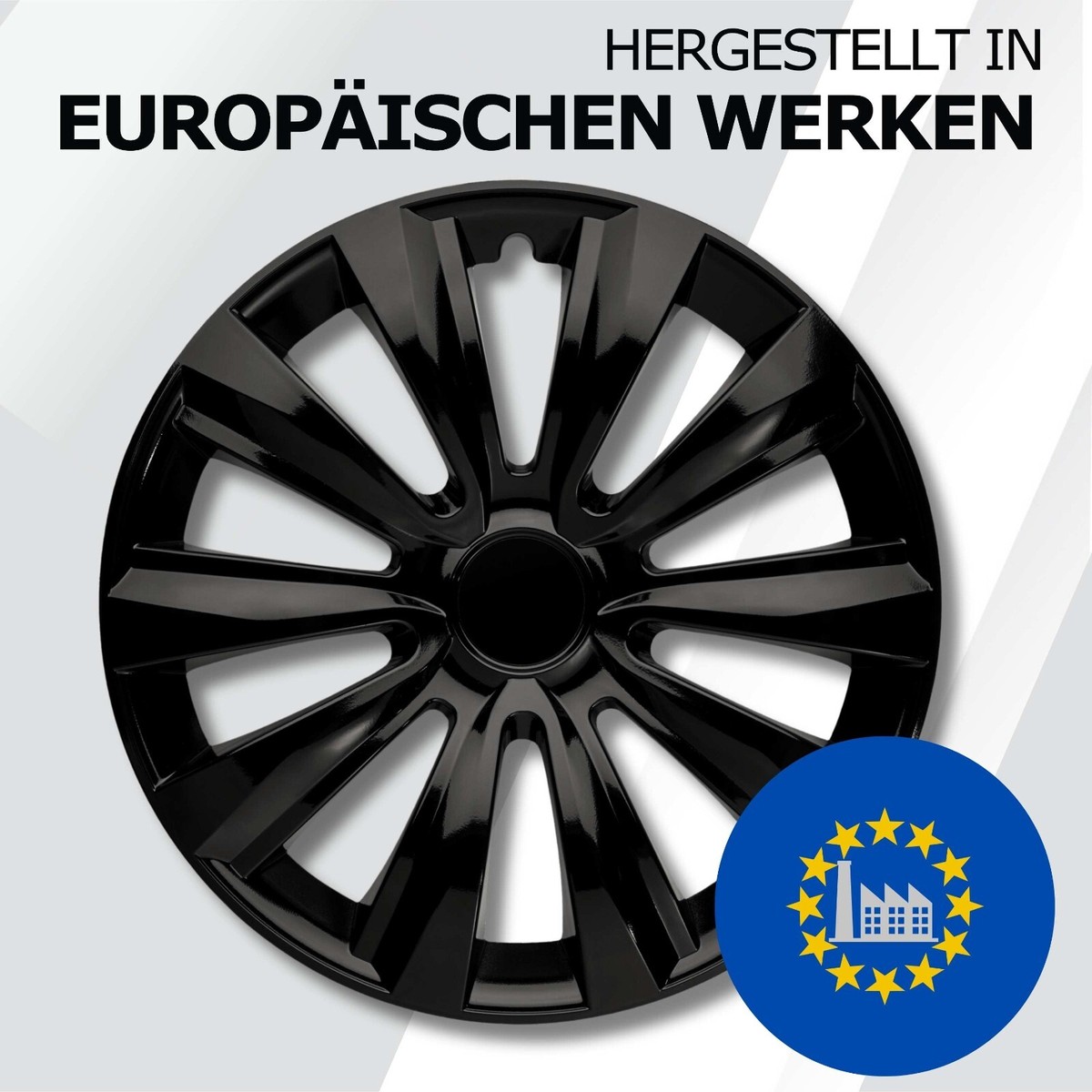 Radkappen 15 Zoll Schwarz 4er Set Radzierblenden Stahlfelgen Universal