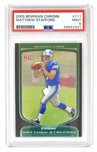 2009 Bowman Chrome #111 MATTHEW STAFFORD RC Lions Rams Rookie PSA 9 MINT