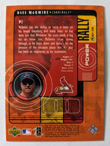 MARK McGWIRE, 1999 UPPER DECK POWER RALLY #P2 - Picture 2 of 2