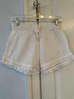 Bella Il Fiore Allie June Ruffle Lounge Shorts NWT white Small Women s