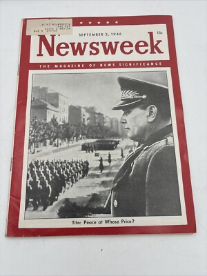 Newsweek Magazine Tito September 2, 1946 Josip Broz
