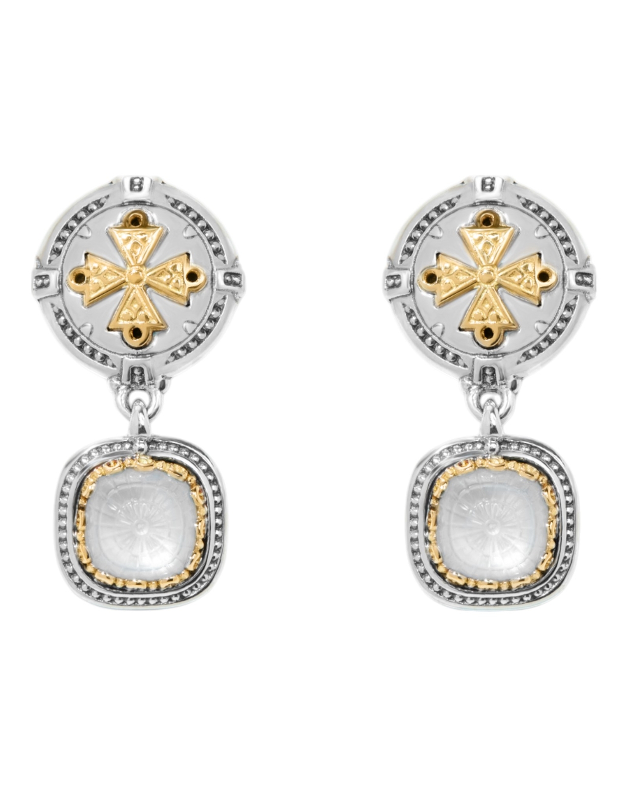 Серьги Konstantino Dome из стерлингового серебра 18 карат с позолотой и шваброй SKKJ703-313 Цена : 1390 руб.