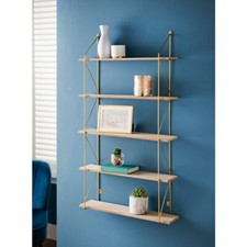 5 Tier Metal Wire Wall Floating Shelves Decoration Storage Shelf Living Room 