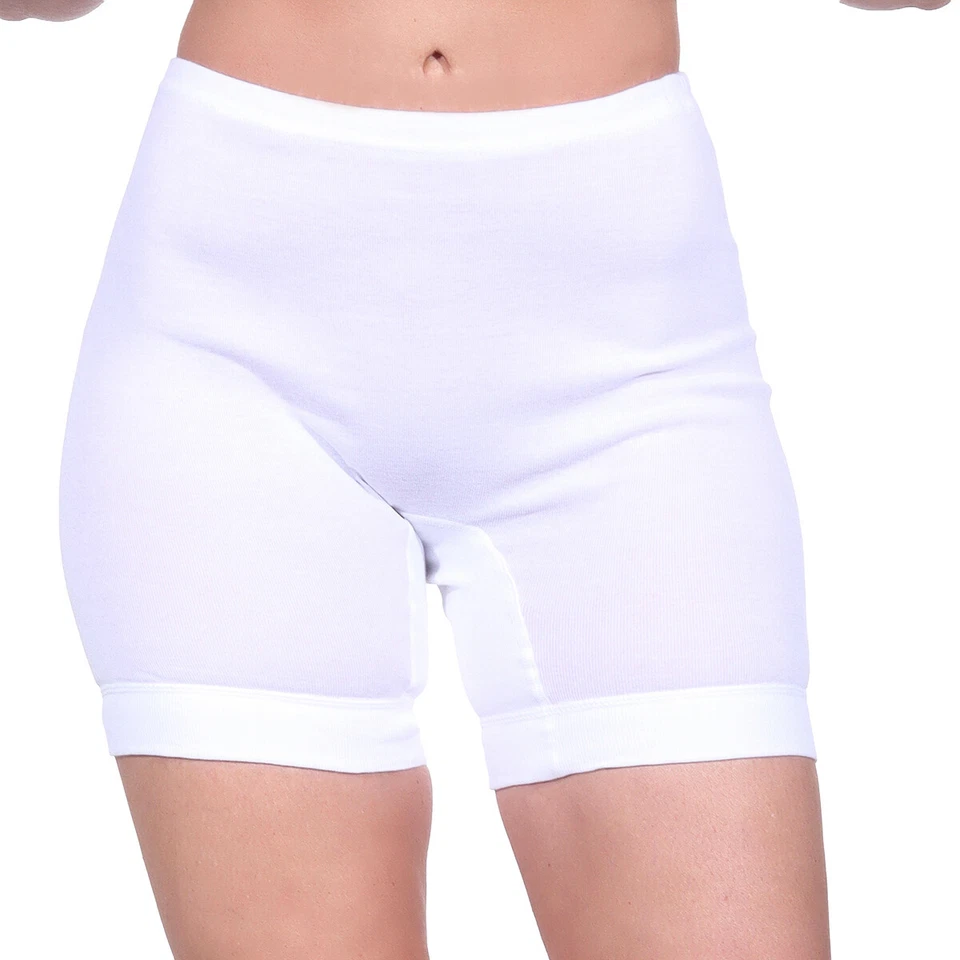 Frauen/Damen 4er Pack Slip mit Bein Pagenschlüpfer Panties weiß 100% Baumwolle  - Bild 2 von 4