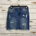Mossimo Distressed Denim Mini Short Y2K 90s Skirt Size 4 — photo 1