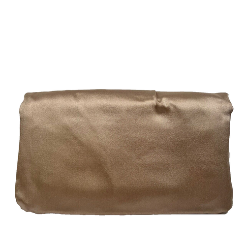 Gold Clutch Evening Purse Wallet Gold Tan Beige Trim Gold Leaves Vintage 80's - Picture 2 of 12
