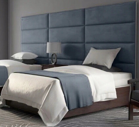 Upholstered 3D Wall Panel Velvet Headboard Bedroom - Made to Measure UK - Picture 18 of 19