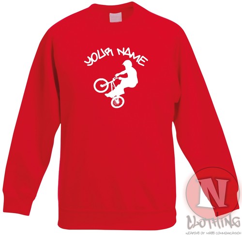 Personalised BMX sweatshirt bikes cycling Children kids - Just add name - Picture 5 of 13
