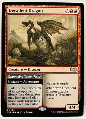 Decadent Dragon   Expensive Taste- FOIL-#223- MTG- Wilds of Eldraine-NM