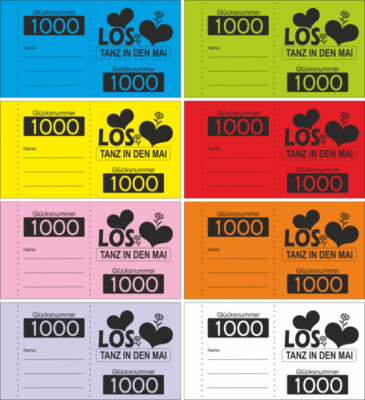 1000 Doppelnummern ''Tanz in den Mai''  Lose, Nummernblöcke, Nummernblock Art. 362