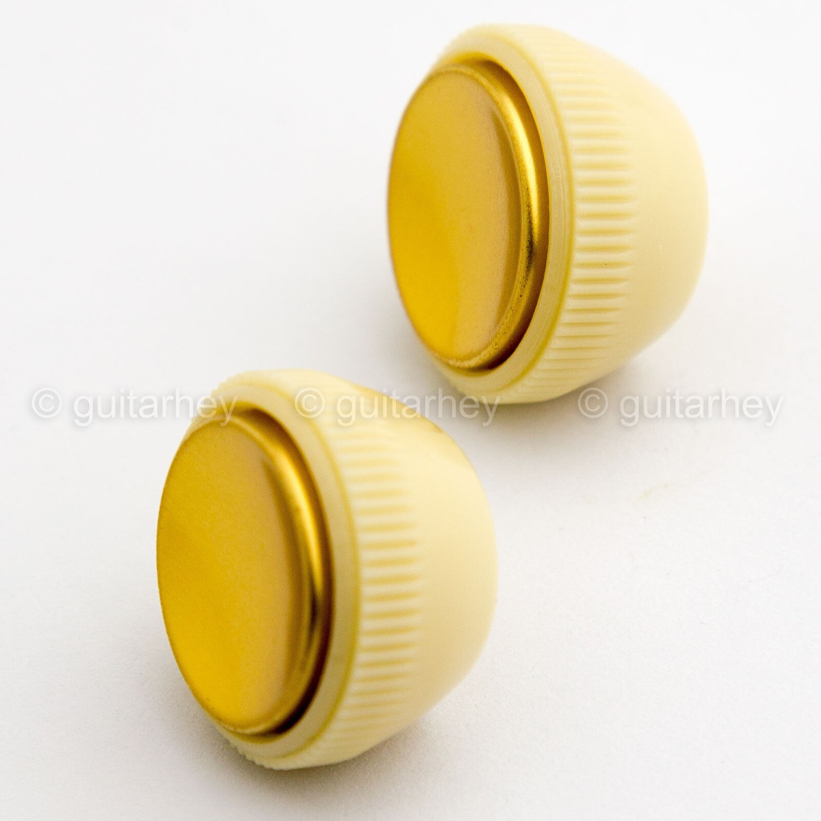 Hofner Teacup Tea Cup Knobs for Bass Guitar Cream and Gold Set of 2 for