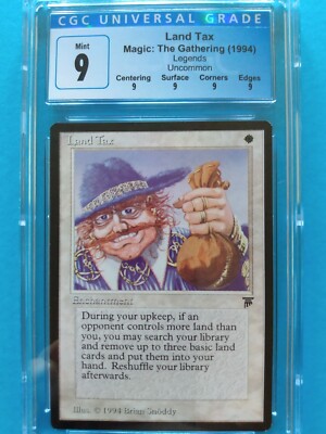 🌾🪙Land Tax🪙🌾 Legends 1994 MTG | Mint CGC 9! Quad 9! Gem 9.5 Surface!!!💎 ...