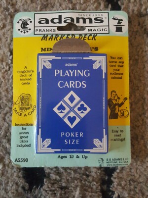 Vintage ADAMS Marked Deck Magic Playing Cards PRANKS, Gags Nos MOC New ...