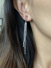 Tassel Cz Clip On Earrings,Gold Tassel Clip On Earrings,Chunky Clip on Earrings