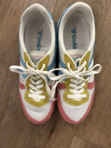 Gola Daytona Tennis Shoes Sneakers Women Size 10 Pink Blue Retro Trainers CLA592 - 第 2/5 張圖片