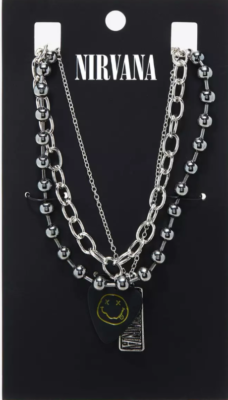 Nirvana Guitar Pick Nameplate Necklace Set Of 3 Kurt Cobain NEW ON