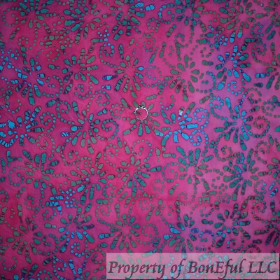 BonEFul FQ Cotton Quilt Bright Pink Color Tonal Flower Dot Blender Texture Batik