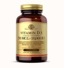 Solgar Vitamin D3 Cholecalciferol 125 mcg 5000 IU 100 Softgels