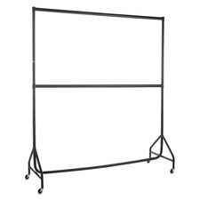 Black 2-Tier Reinforced 6ft Wide Heavy-Duty Clothes Rail