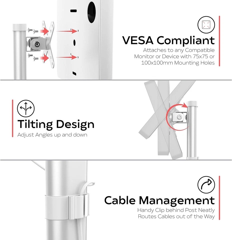 Soporte de escritorio para monitor CTA VESA - Ajustable para monitores hasta blanco  Foto 4 de 4