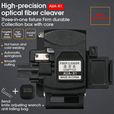 AUA-X1 Fiber Cleaver Fiber Optic Cutting Knife FTTH Clamp Slot 24 Surface Blade