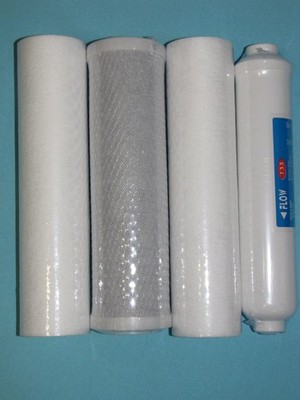 Filterset für Umkehrosmose, Osmosefilter, 4 Filter (PP5,CTO,PP1, AK-Nachfilter)