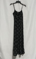 Urban Outfitters Women's Black Plaid Floral Smocked Midi Dress Spaghetti Strap